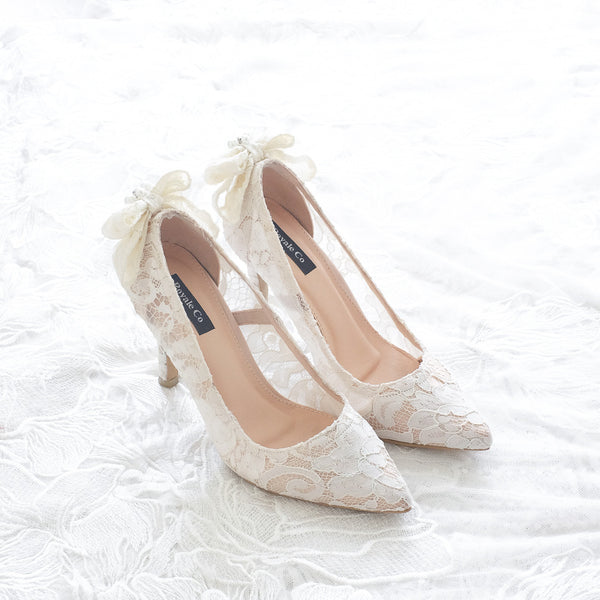 lace pointed heels