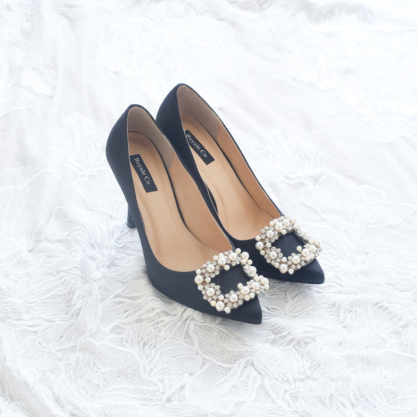 crystal black heels