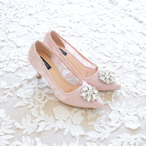 baby pink pointed heels