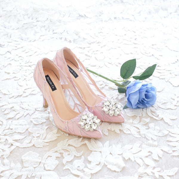 baby pink pointed heels