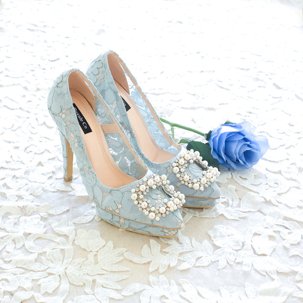 COCO LACE POINTED DOUBLE PLATFORM HEELS 