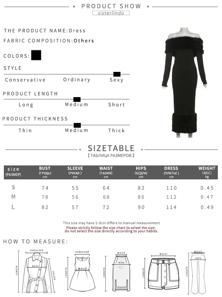 Women's Fur Shoulder And Bottom Solid Slim Maxi Dress - Image 7