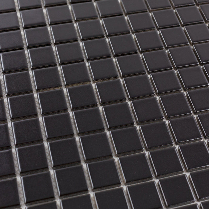 Porcelain Mosaics Black 1x1 Square Matte Mosaic — Solidshape Technologies Inc