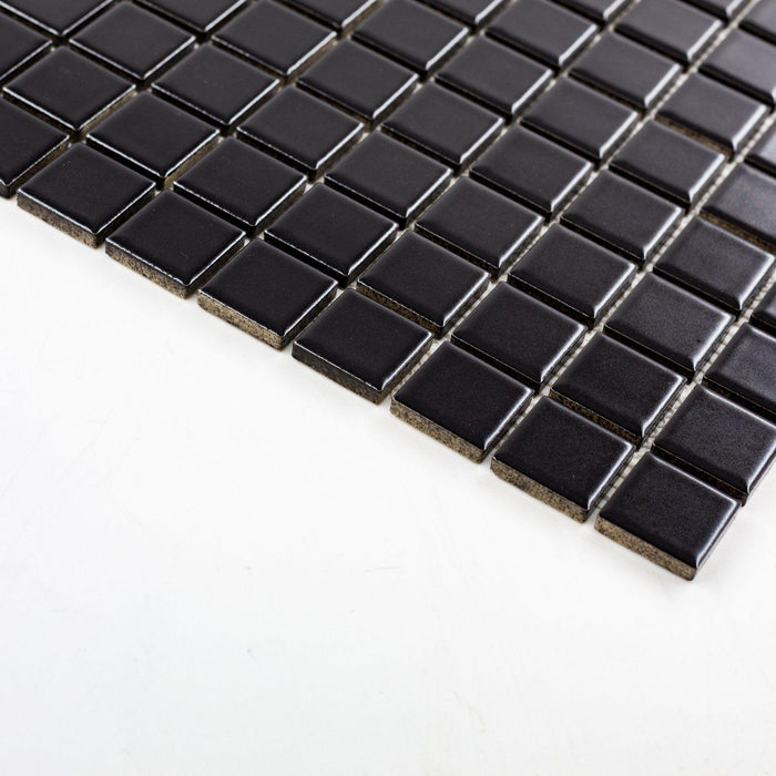 Porcelain Mosaics Black 1x1 Square Matte Mosaic — Solidshape Technologies Inc