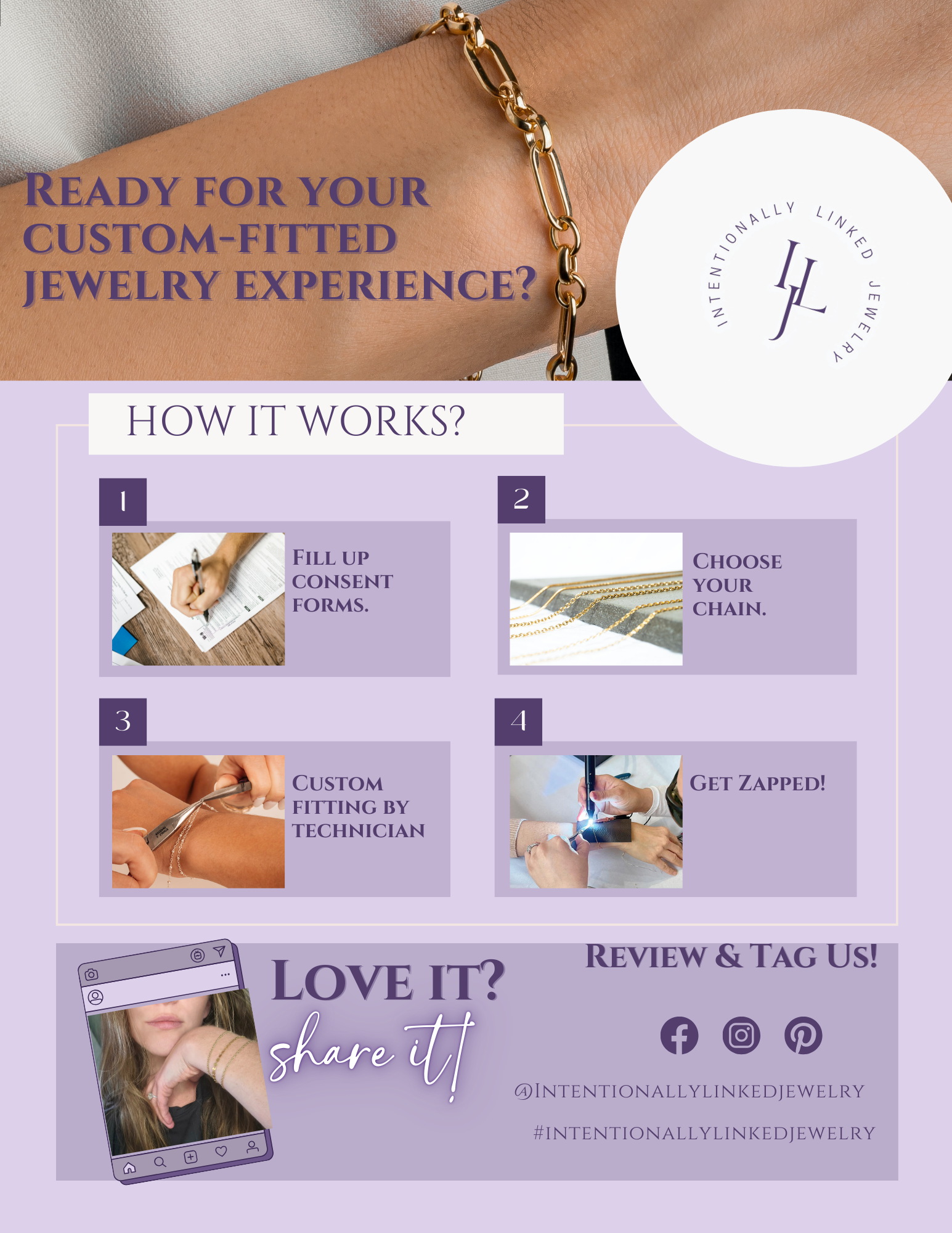 How does Permanent Jewelry Work for a custom-fitted Experience with Intentionally Linked Jewelry