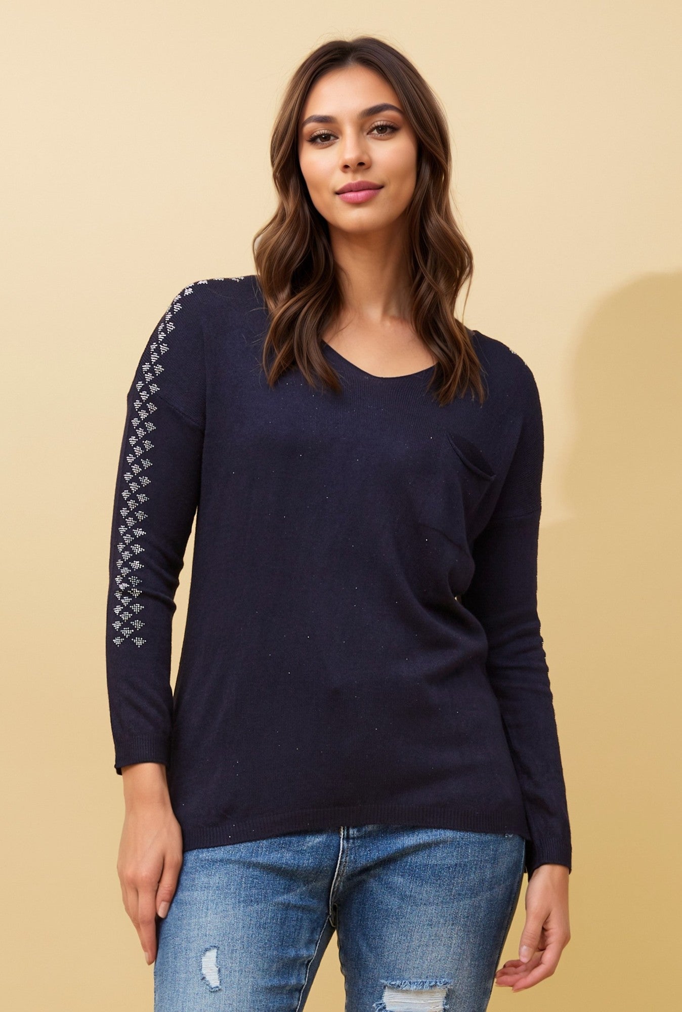 SIENNA GLITTER SLEEVE JUMPER