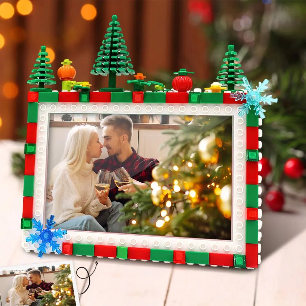 Customizable Holiday Building Block Photo Frame