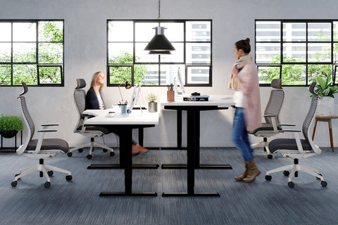 Sit Stand Curved Height Adjustable desks from Thats My office