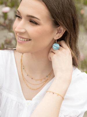 Rip Tide Niobium Lavender Earrings - Seven Sisters Gallery