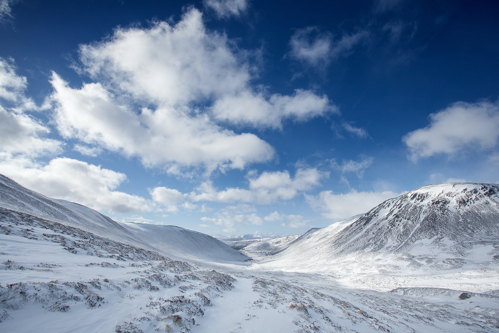The snowy landscapes of the Cairngorms