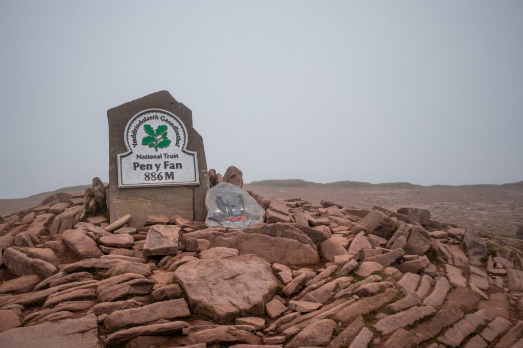 At the summit of Pen-Y-Fan – the highest mountain in South Wales