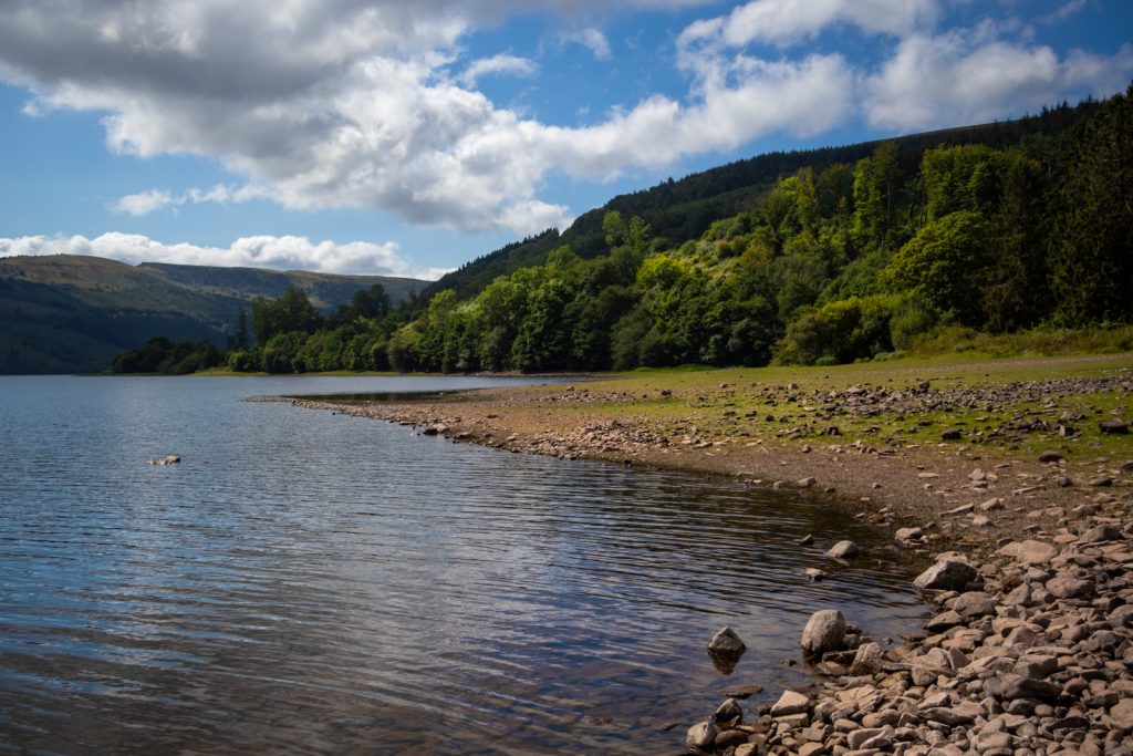 The shores of Talybont Reservoir