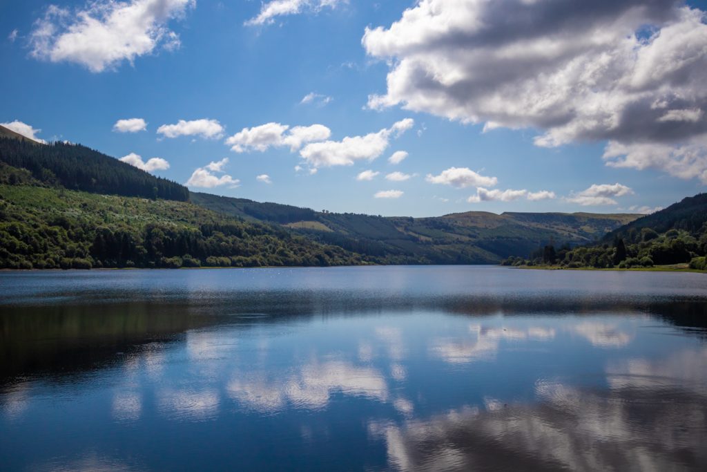 The picturesque waters of Talybont Reservoir