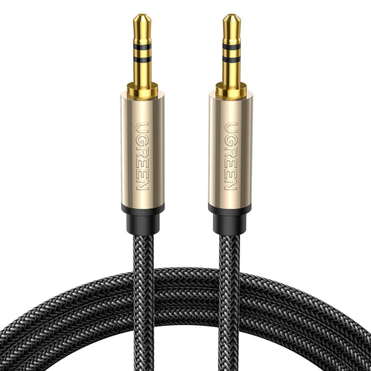 UGREEN 3.5mm Audio Cable Stereo Aux Cord 90 Degree Right Angle, Compatible  with Beats iPhone iPod iPad Tablets Speakers 24K Gold Plated Male to Male