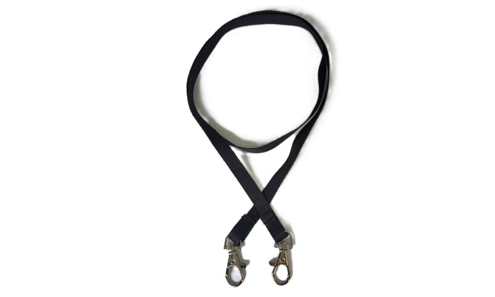 Lanyards 10mm mit Doppelhaken Schwarz