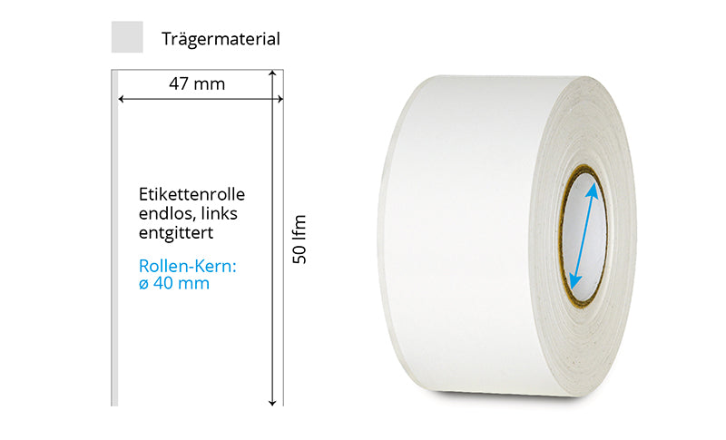 TT-Endlos-Etikettenrolle etiCalls Remove, 47mmx50lfm, weiss, ablösbar, E1