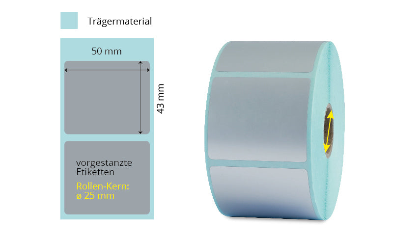 TT-Etiketten SPET-R311, 50x43mm, silber