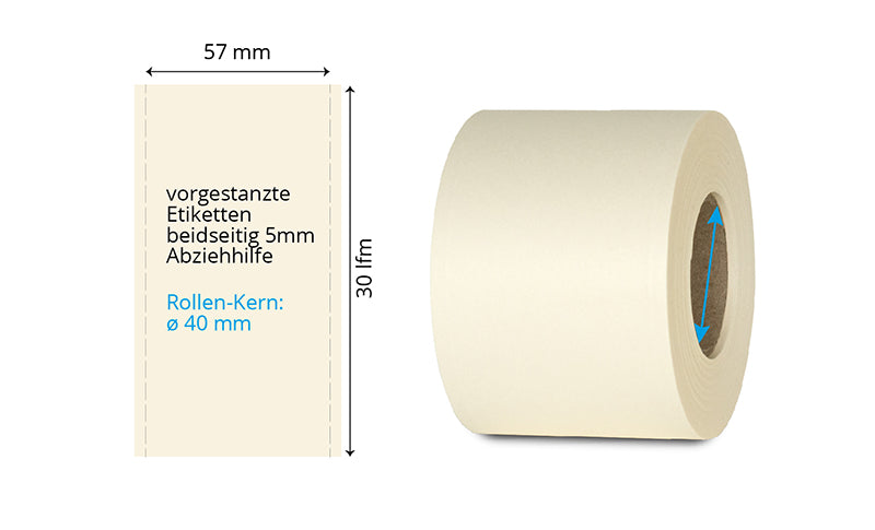 TT-Endlos-Etikettenrolle SS-fix-A-R315, 57mmx30lfm
