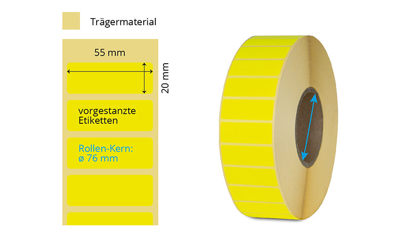 TT-Etiketten SMC-TT-R28, 55x20mm, fluorgelb