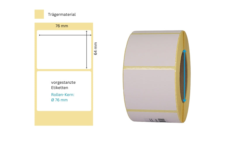 Inkjet-Etiketten Papier-DJM008, 76x64mm, matt