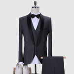 Brand Men Suit 2019 Wedding Suits for Men Shawl Collar 3 Pieces Slim Fit Burgundy Suit Mens Royal Blue Tuxedo Jacket QT977