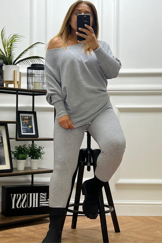 Women's Ladies Casual Lounge Wear Cable Knitted Baggy Set Suit Tracksuit UK  8-14