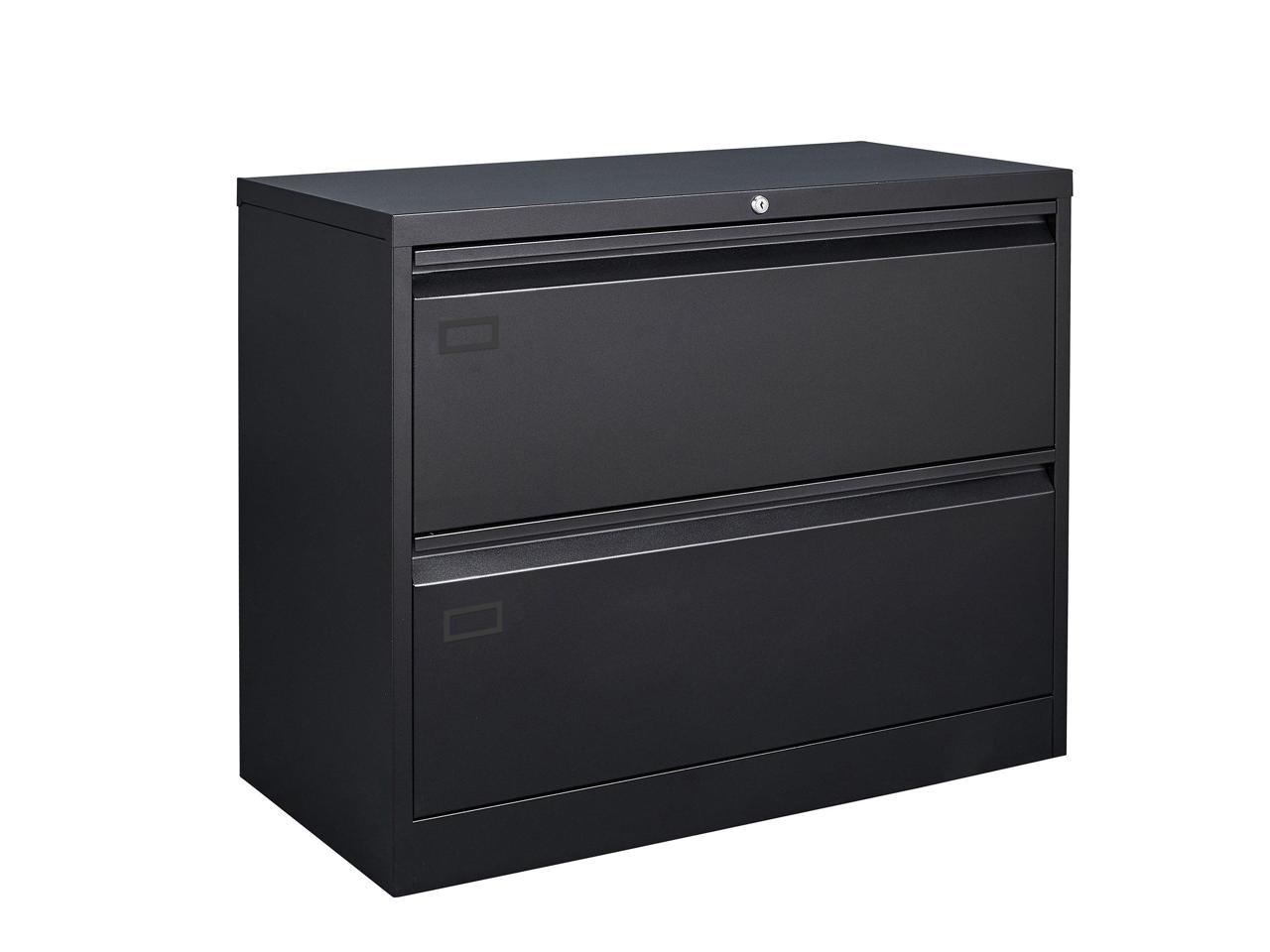 2 Drawer Lateral Filing Cabinet for Legal/Letter A4 Size, Large Deep Drawers Locked by Keys, Locking Wide File Cabinet for Home Office, Metal Steel