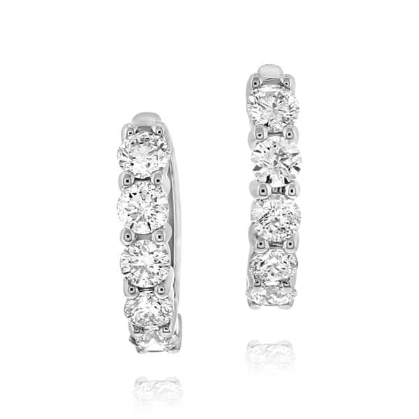 Diamond Huggie Earrings In Lab Grown Diamonds 14K Rose Gold From Jewelpa