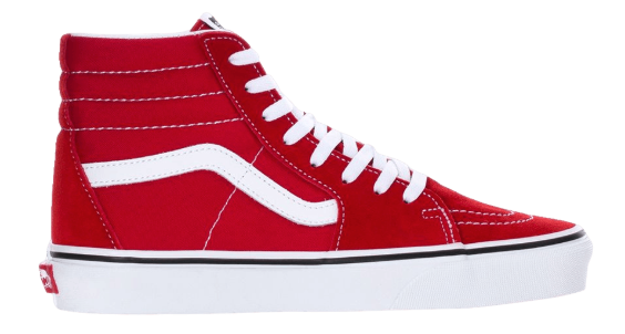 vans sk8 hi red white