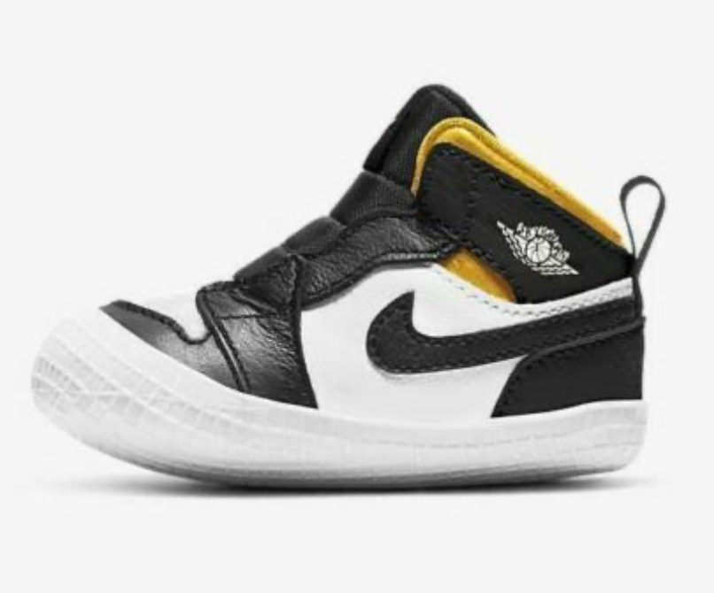 Air Jordan 1 bootie (Crib) "Black White Yellow"