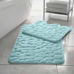 pebble bath mat silver
