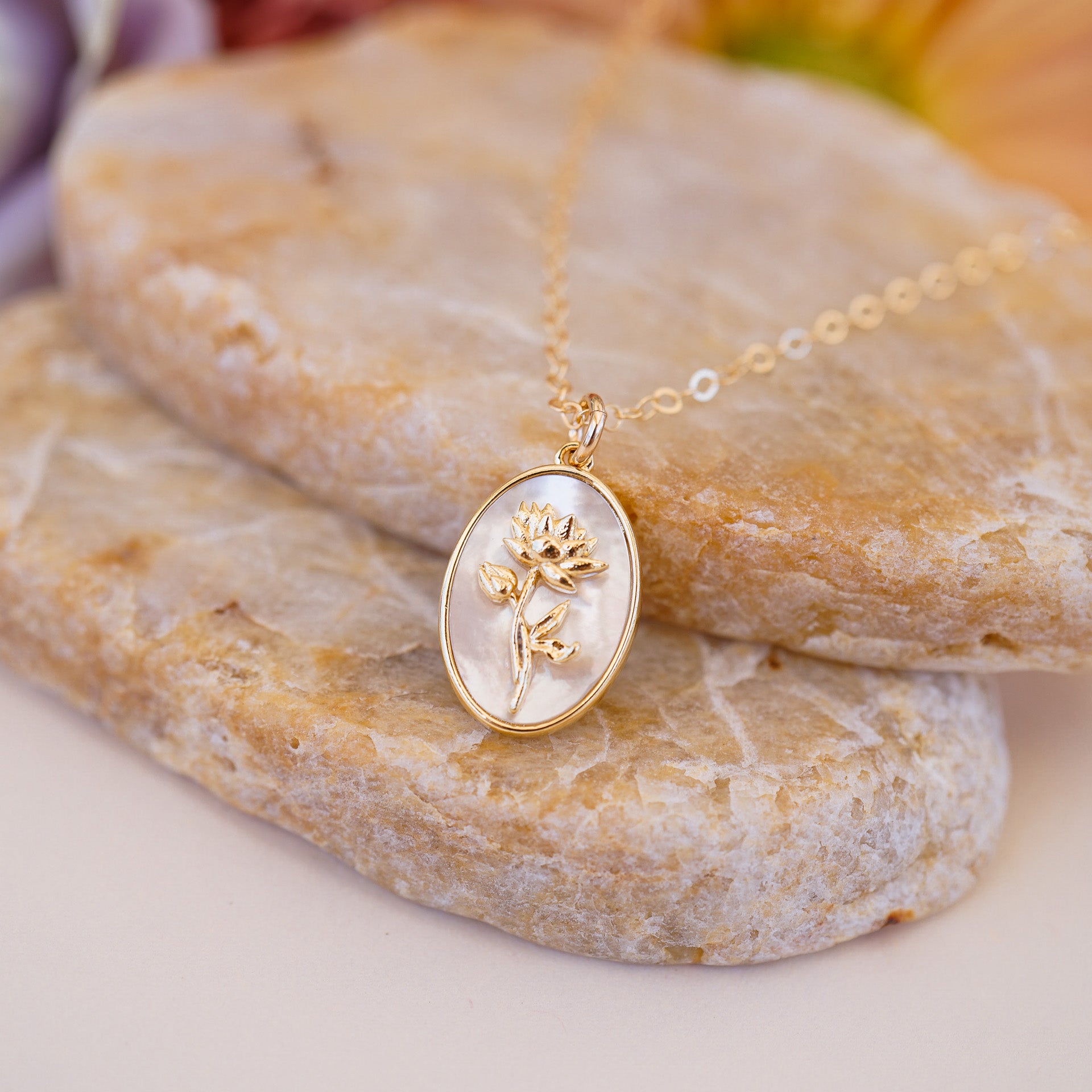 July Birth Flower Necklace