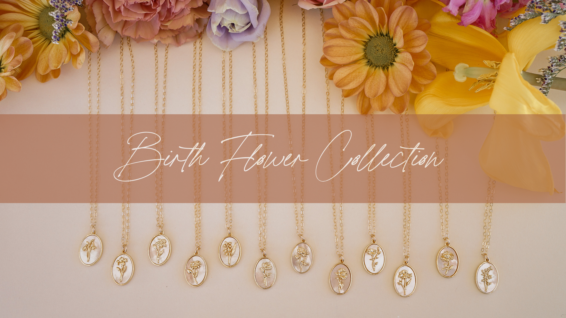 birth flower necklace collection