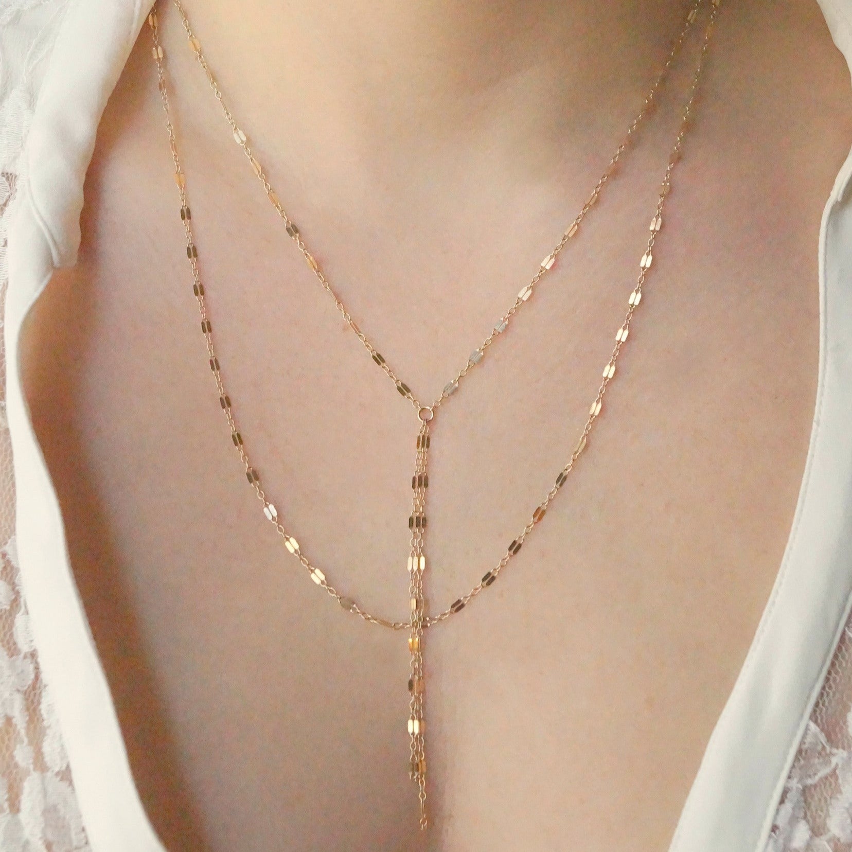 double strand y necklace