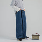 2020 Men&#39;s Fashion Wide Leg Pants Baggy Homme Biker Denim Trousers Classic Cargo Pocket Jeans Blue Daddy Casual Pants S-2XL