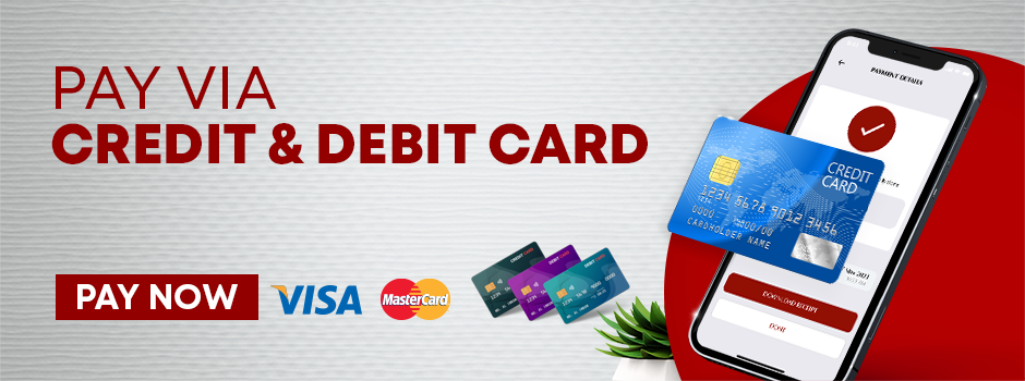 Pay via credit, visa & master card