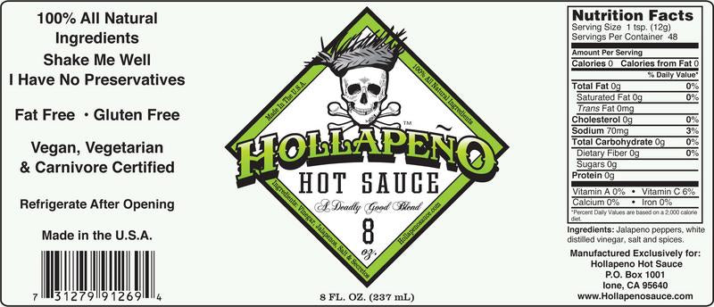 Hollapeno Hot Sauce Nutritional Facts