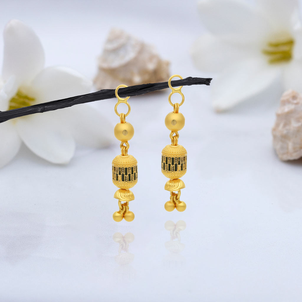 22K Gold Earrings For Women - 235-GER15989 in 3.000 Grams