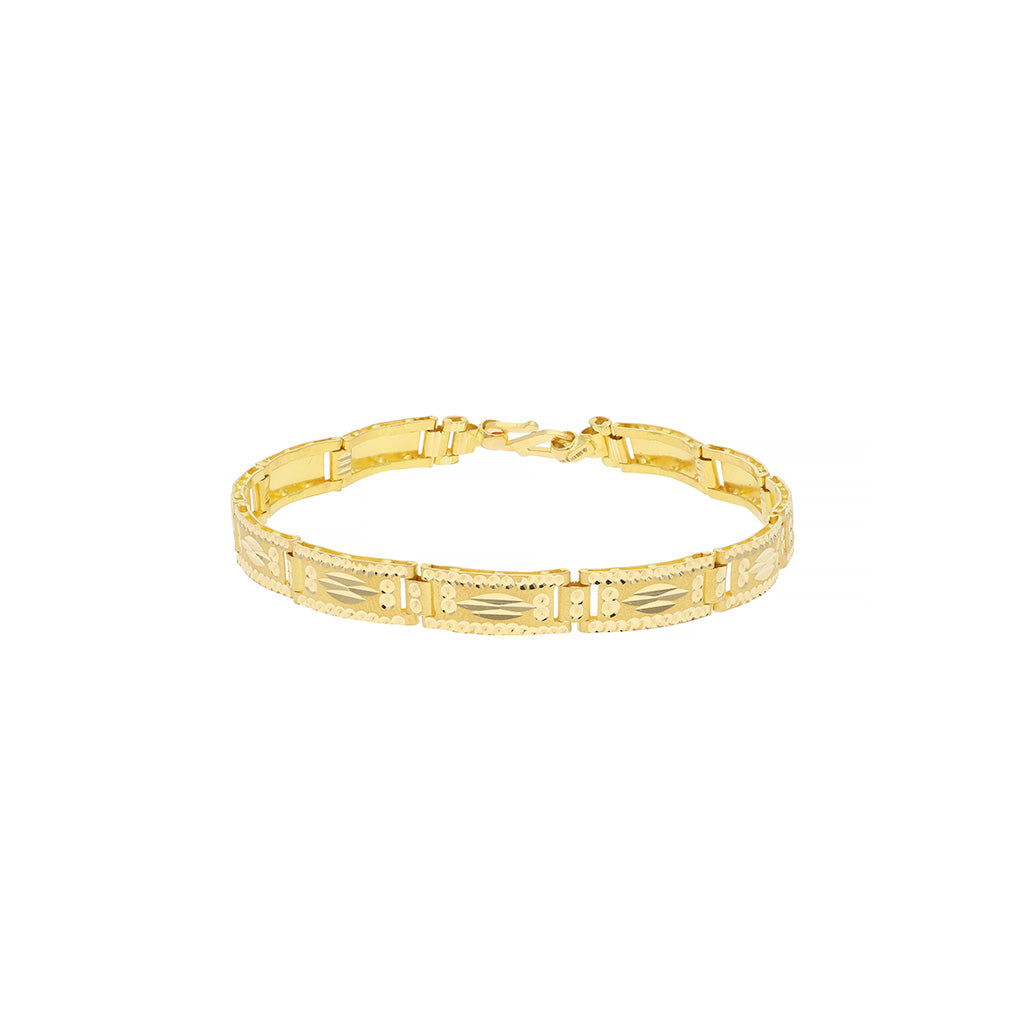 22K Yellow gold Men's Bracelet Beautifully handcrafted diamond cut design  183 | eBay