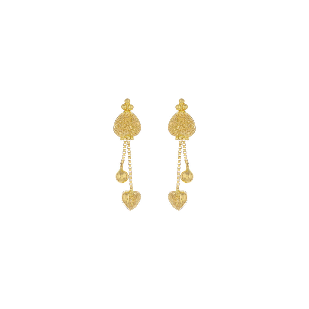 Plain Gold Oval Stud Earrings