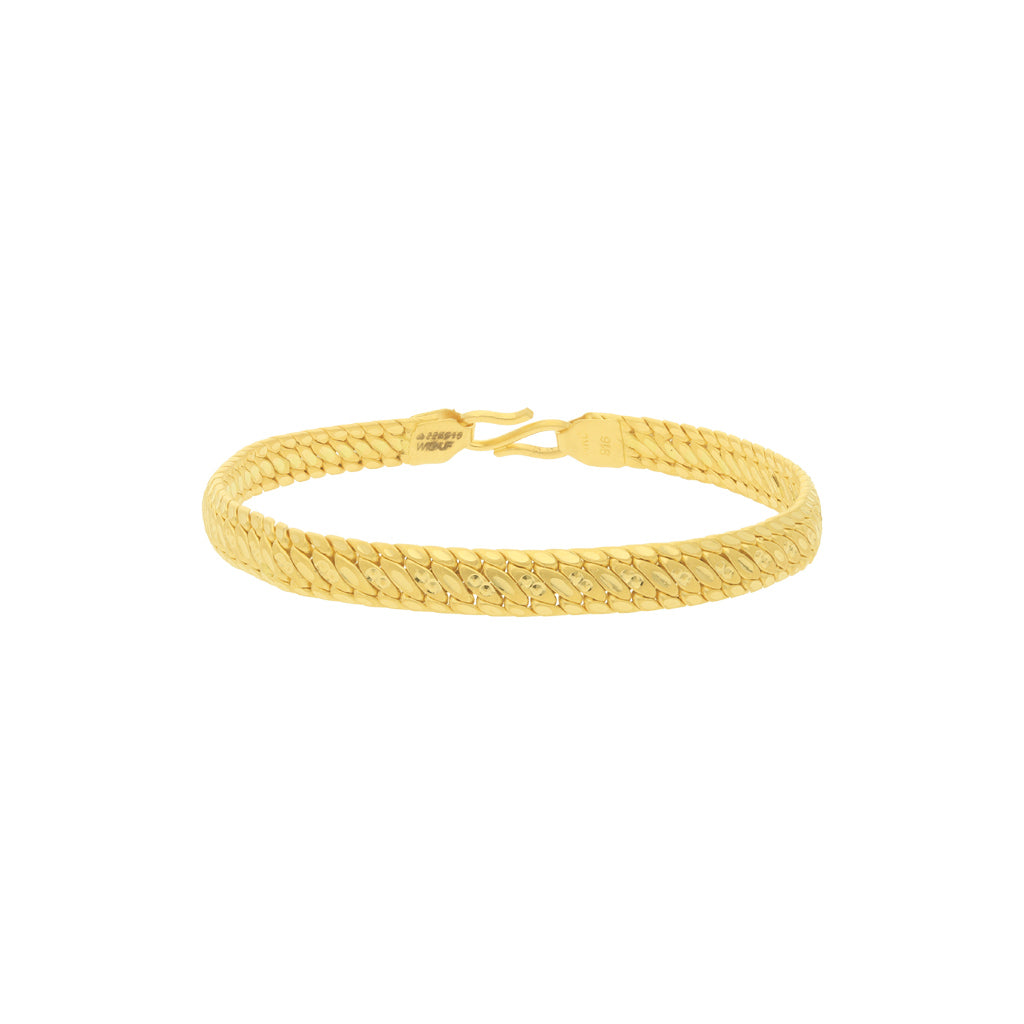22k Yellow gold Mens Gold Kada Cuff Bracelet Bangle Black White Stone  studded | eBay