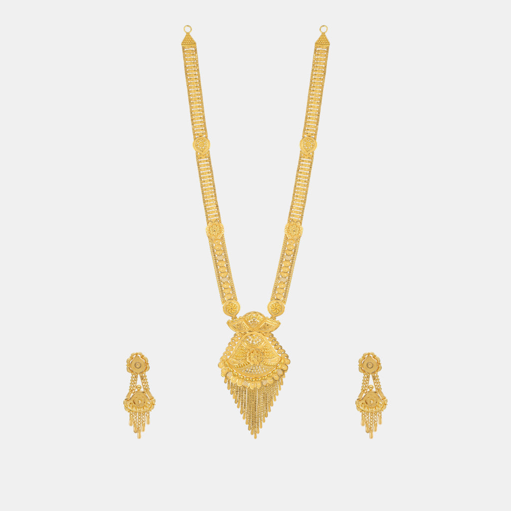 Lightweight Pearl Chain with gold pendant | Kameswari Jewellers