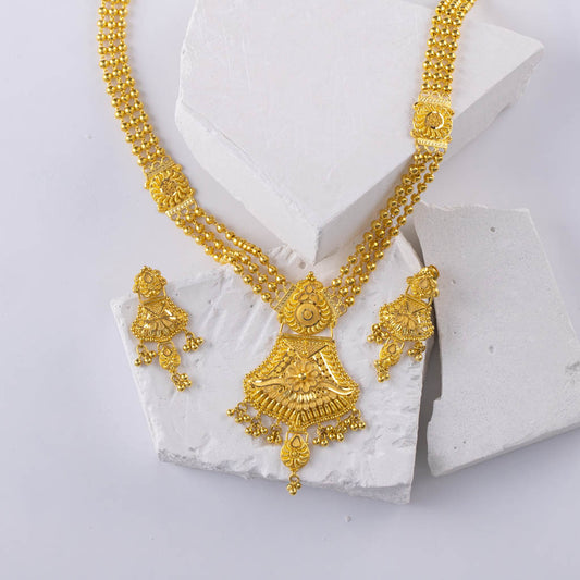 22k Plain Gold Necklace Set JG-2204-06123 – Jewelegance