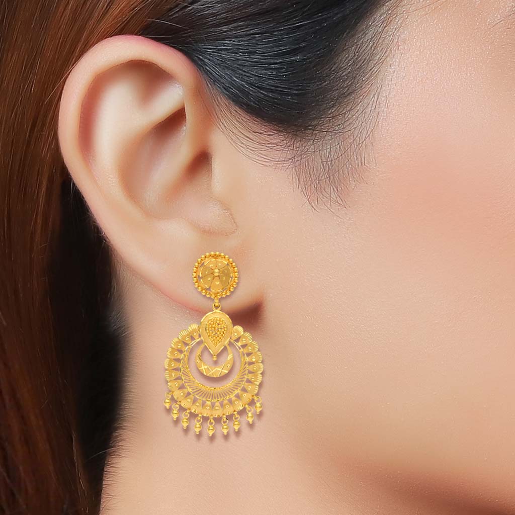 Latest Light Weight Gold Earrings designs with Weight | gold  jhumki,hoop,chandbali,earrings | TF - YouTube