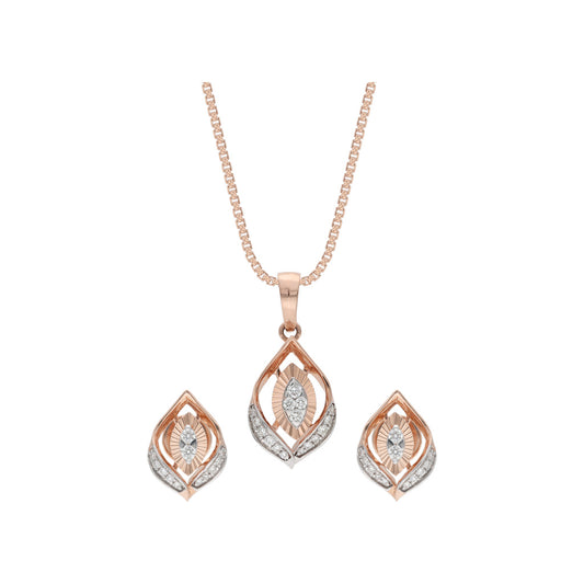 18k Real Diamond Pendant Set JGS-2203-05968