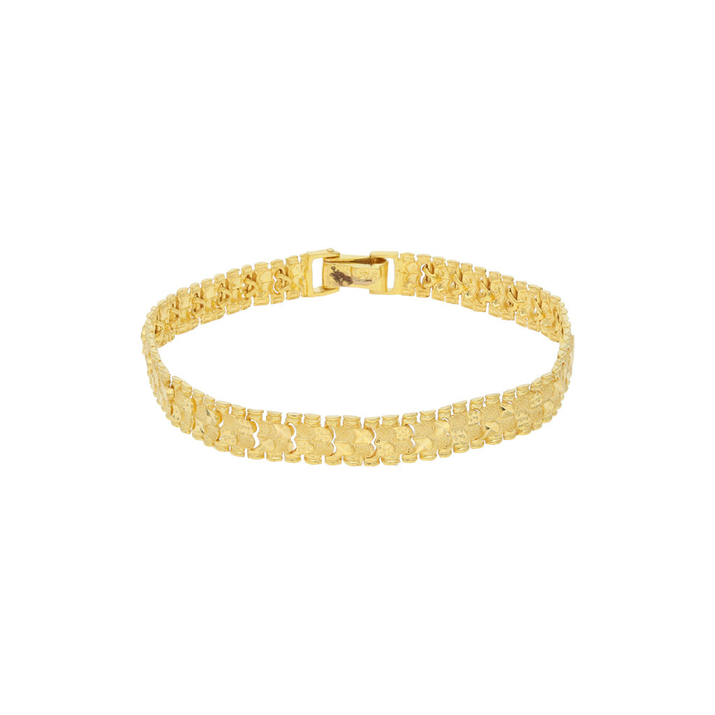 Gold & Diamond Oval Flat Bangle | Buy Gold Oval Flat Bangle | FORO