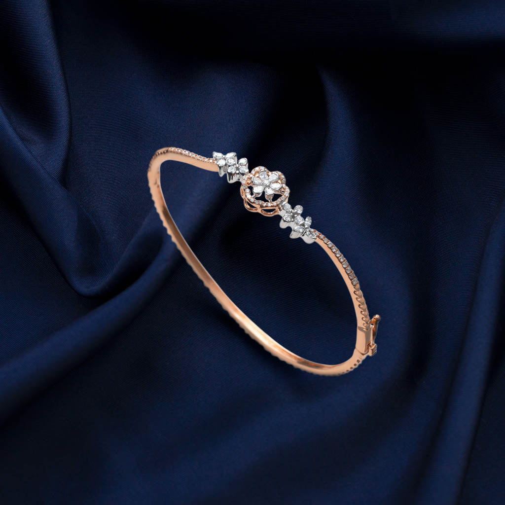 Diamond Half Tennis Style Bracelet with Clasp | 14K Yellow or White Gold |  Fine Jewelry | Design House