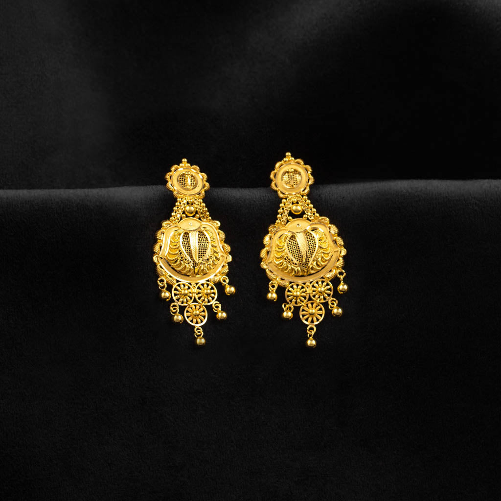 Jasmine 22kt Plain Gold Ball Earrings - R Narayan Jewellers | R Narayan  Jewellers