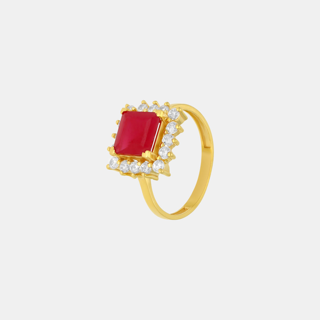 Malabar Gold and Diamonds Era 22k (916) Yellow Gold and Ruby Ring :  Amazon.in: Fashion