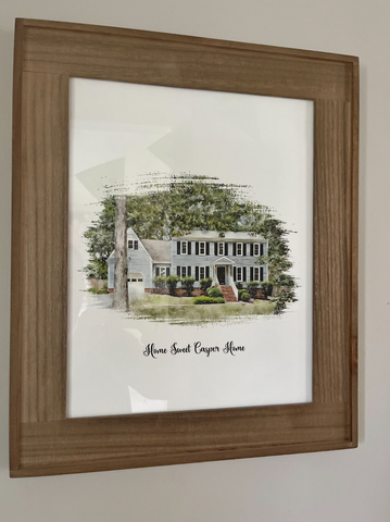 Personalized maps or house prints can make any friend feel at home. Our friends proudly display a print of their home that they were given as a perfect first-time home owner gift!